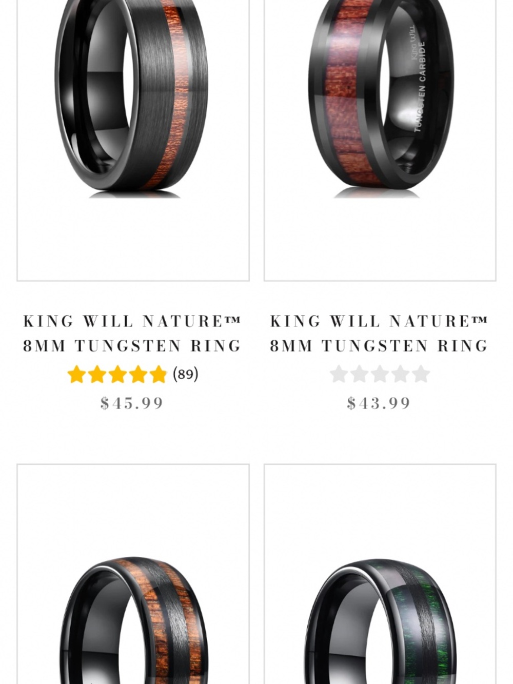 King Will tungsten carbide men’s ring
